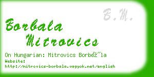 borbala mitrovics business card